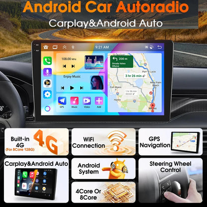 JIUYIN 9“ Android 15 Car Radio Stereo For Toyota Corolla E120 E130 2007-2012 Multimedia Player Navigation GPS Wireless Carplay