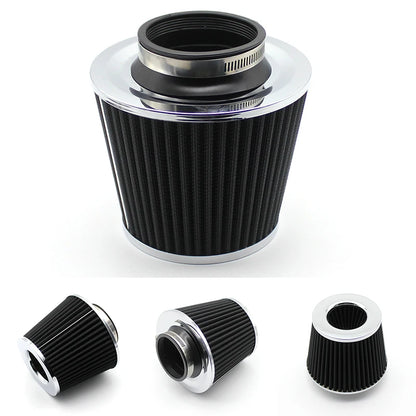 3"  76mm Universal Car Racing Cold Air Intake System Turbo Induction Pipe Tube Kit Cone High Flow Performace Air Filter Inlet