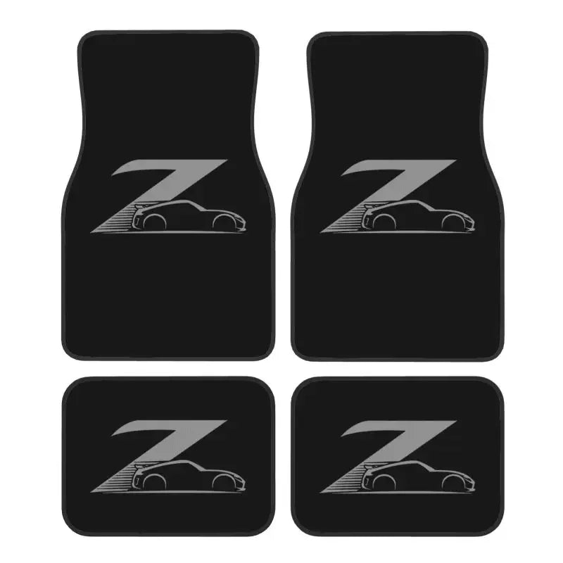 Gray Japanese Street-Race Floor Mats, 4-Piece Set