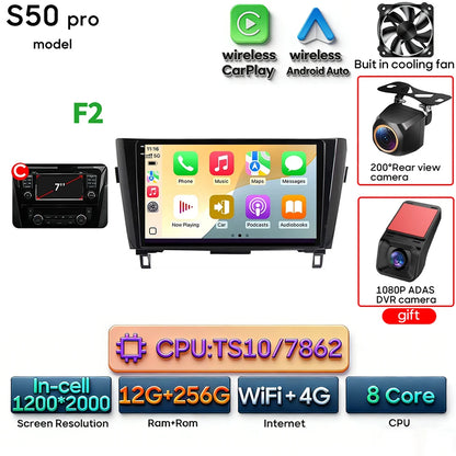 For Nissan Qashqai J11 X-Trail 3 T 32 2013 - 2017 Android 15 Car Multimedia Video CarPlay Auto Navigation GPS Radio Head Unit