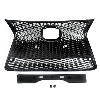Front Bumper Centre Grill For Lexus IS250 IS300 IS350 IS200t F Sport 2014~2016 Honeycomb Mesh Upper Racing Grill Gloss Black ABS