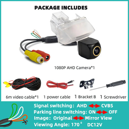 QXNY Backup Camera Rear View Reverse AHD1080P/720P Cam Parking Safety Fits Toyota Corolla Yaris Vios Prius Camry Fortuner Avensi