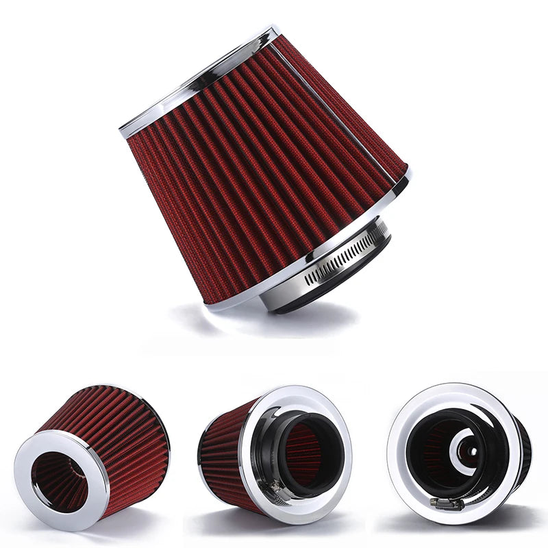 3"  76mm Universal Car Racing Cold Air Intake System Turbo Induction Pipe Tube Kit Cone High Flow Performace Air Filter Inlet