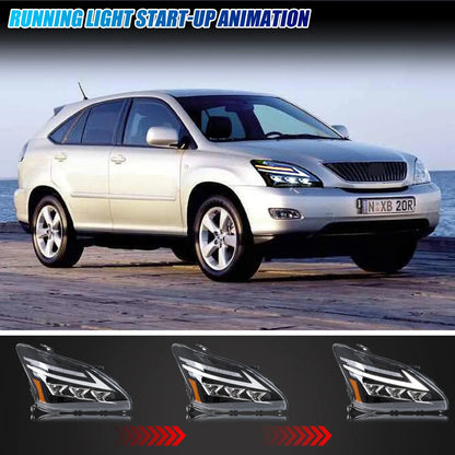 LED Projector Headlights with DRL & Sequential Turn Signal for Lexus RX330 RX350 RX400h 2004-2009