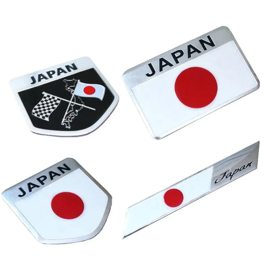 Japanese Flag Aluminum Car Emblem – Adhesive Badge