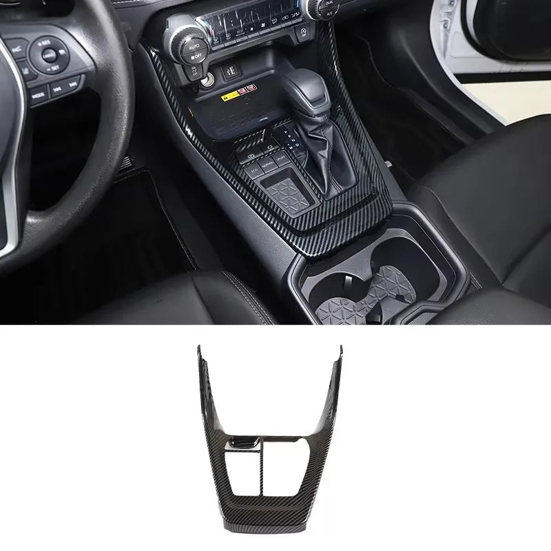 For Toyota RAV4 2020-2025 ABS Carbon Fiber Interior Kit Dashboard Console Gear Shift Panel Decoration Cover Trim Stickers