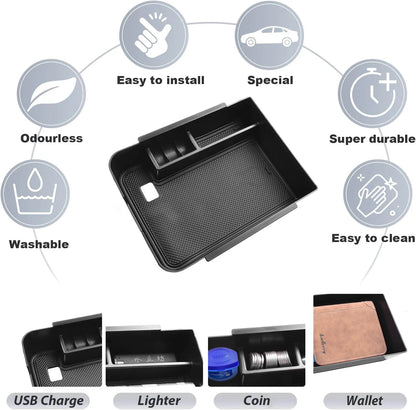 Center Console Organizer Tray for Nissan Sentra 2020–2024 – Black