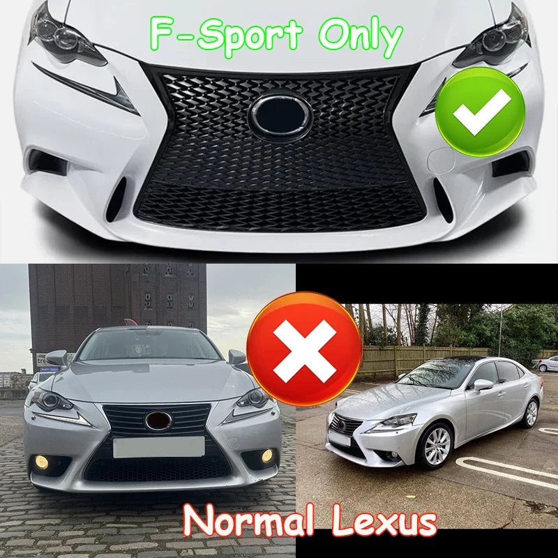 Front Bumper Centre Grill For Lexus IS250 IS300 IS350 IS200t F Sport 2014~2016 Honeycomb Mesh Upper Racing Grill Gloss Black ABS