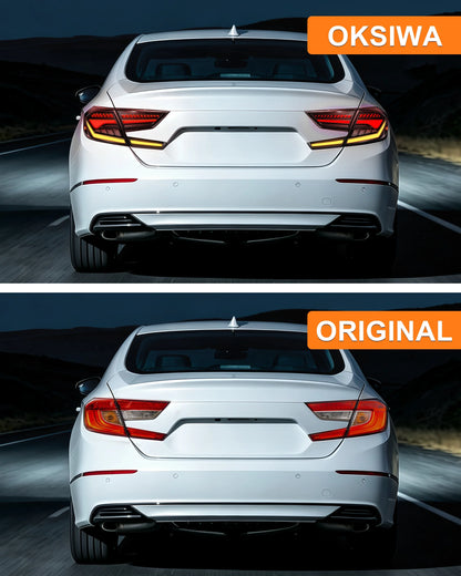 Sequential LED Tail Lights for Honda Accord 2018-2022 Startup Animation Taillight Assembly Dynamic Turn Signal Lights Smoked Len