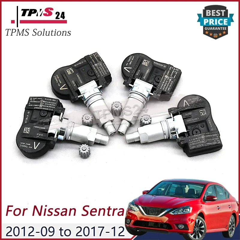 4PCS Tire Pressure Sensor 40700-3AN0B For 2012-2017 Nissan Sentra 315MHz TPMS Tire Pressure Monitoring System