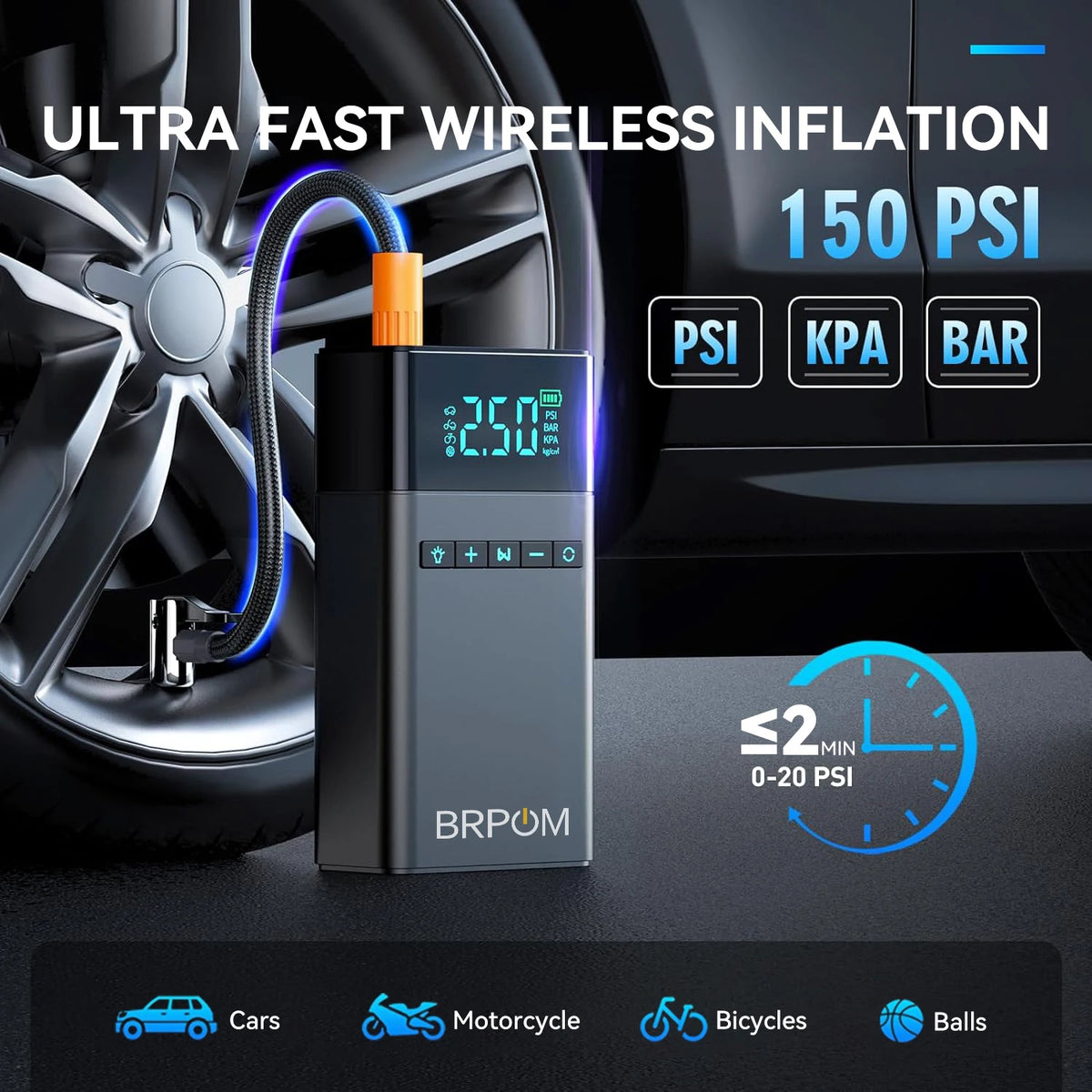 1500A Peak 3-IN-1 Car Jump Starter With Air Compressor Auto Battery Booster 150PSI Air Pump Portable Power Bank Tire Inflator With LED Light
