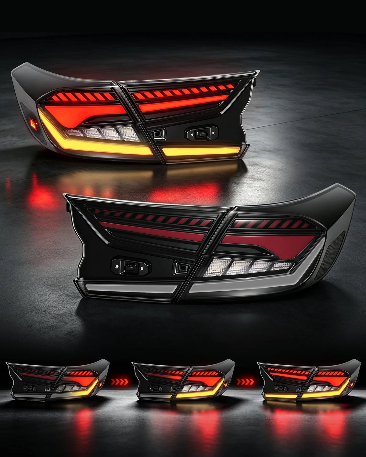 Sequential LED Tail Lights for Honda Accord 2018-2022 Startup Animation Taillight Assembly Dynamic Turn Signal Lights Smoked Len
