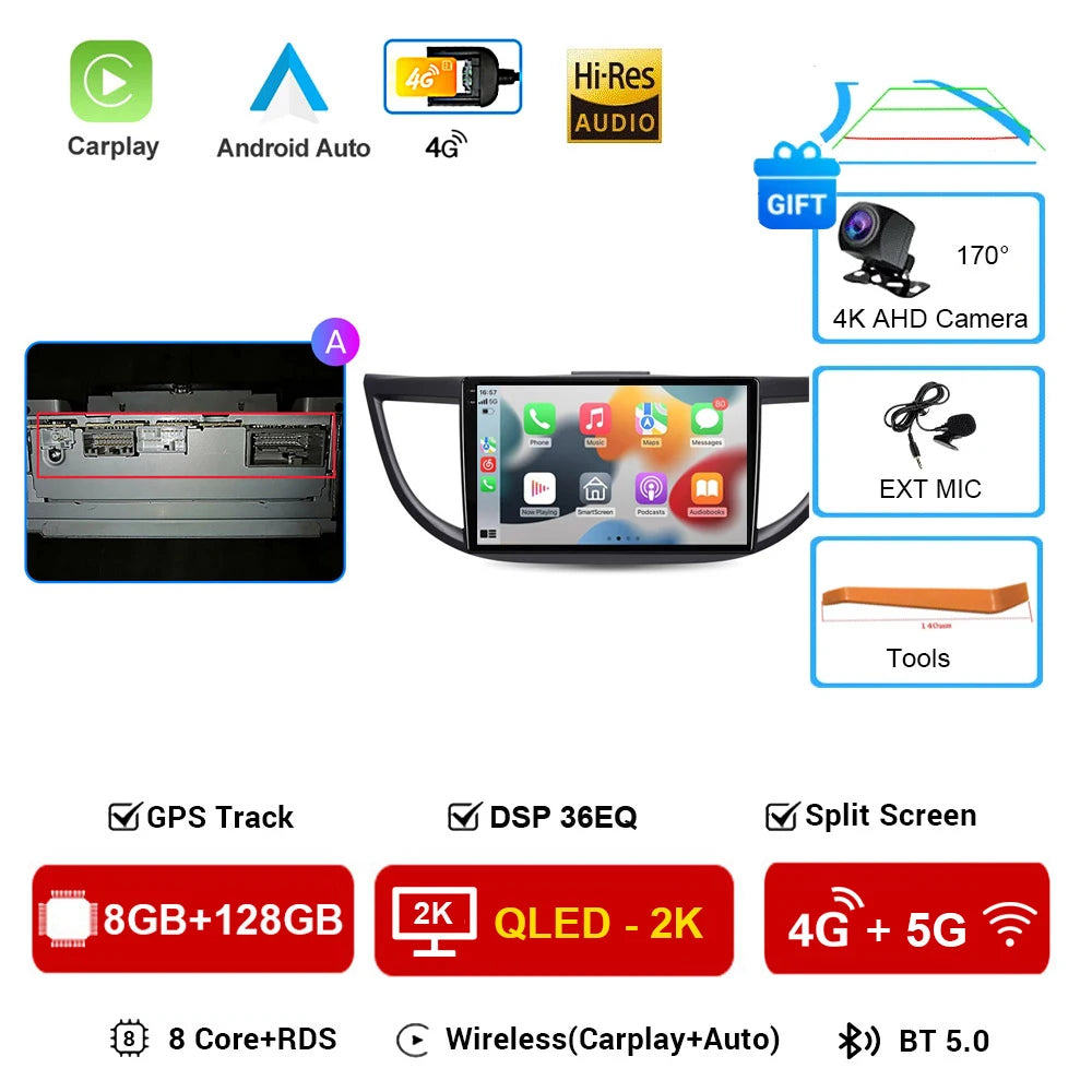 Android 16 Car Radio for Honda CRV 2012 2013 2014 2015 CR-V Car Multimedia Stereo Video Audio Autoradio GPS Player Carplay