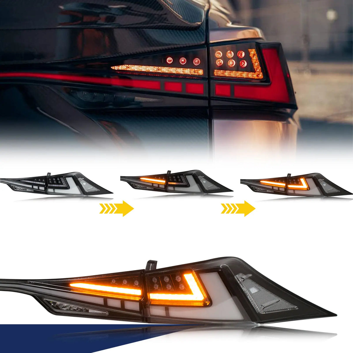 LED RGB Color-Change Tail Lights Assembly for Lexus IS250 IS350 IS300 IS200t ISF 2014-2020