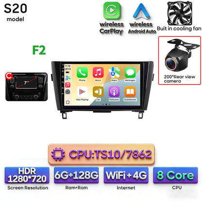 For Nissan Qashqai J11 X-Trail 3 T 32 2013 - 2017 Android 15 Car Multimedia Video CarPlay Auto Navigation GPS Radio Head Unit