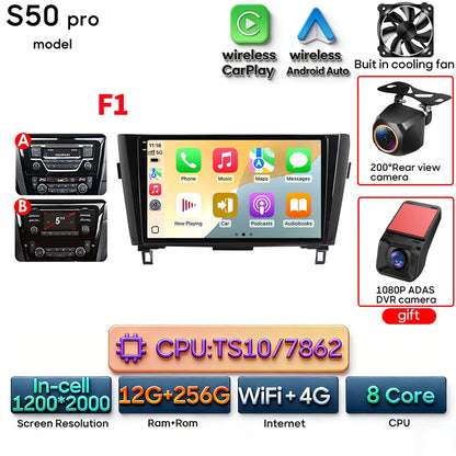 For Nissan Qashqai J11 X-Trail 3 T 32 2013 - 2017 Android 15 Car Multimedia Video CarPlay Auto Navigation GPS Radio Head Unit