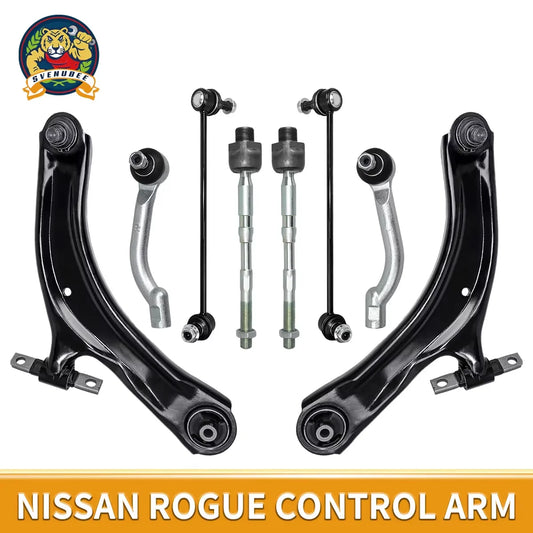 Front Lower Control Arms & Tie Rod Kit for Nissan Rogue 2008-2015 (8-Piece)