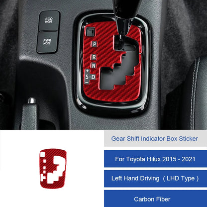 For Toyota Hilux 2015-2021 Carbon Fiber Central Control Gear Shift Indicator Panel Trim Cover Car Interior Decorative Stickers
