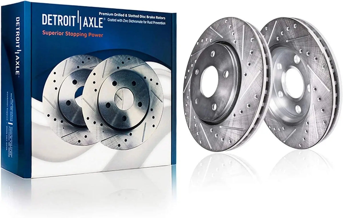 Drilled & Slotted Disc Brake Rotors & Ceramic Pads for Honda Element 2003-2011