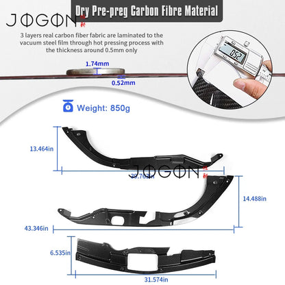 3Pcs Carbon Fiber For Acura Integra Type S 2023-2025 Car Engine Bay Side Bay Bonnet Panel & Radiator Cooling Plate Cover Trim