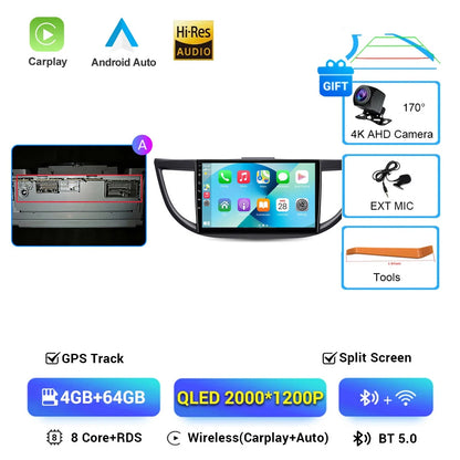 Android 16 Car Radio for Honda CRV 2012 2013 2014 2015 CR-V Car Multimedia Stereo Video Audio Autoradio GPS Player Carplay