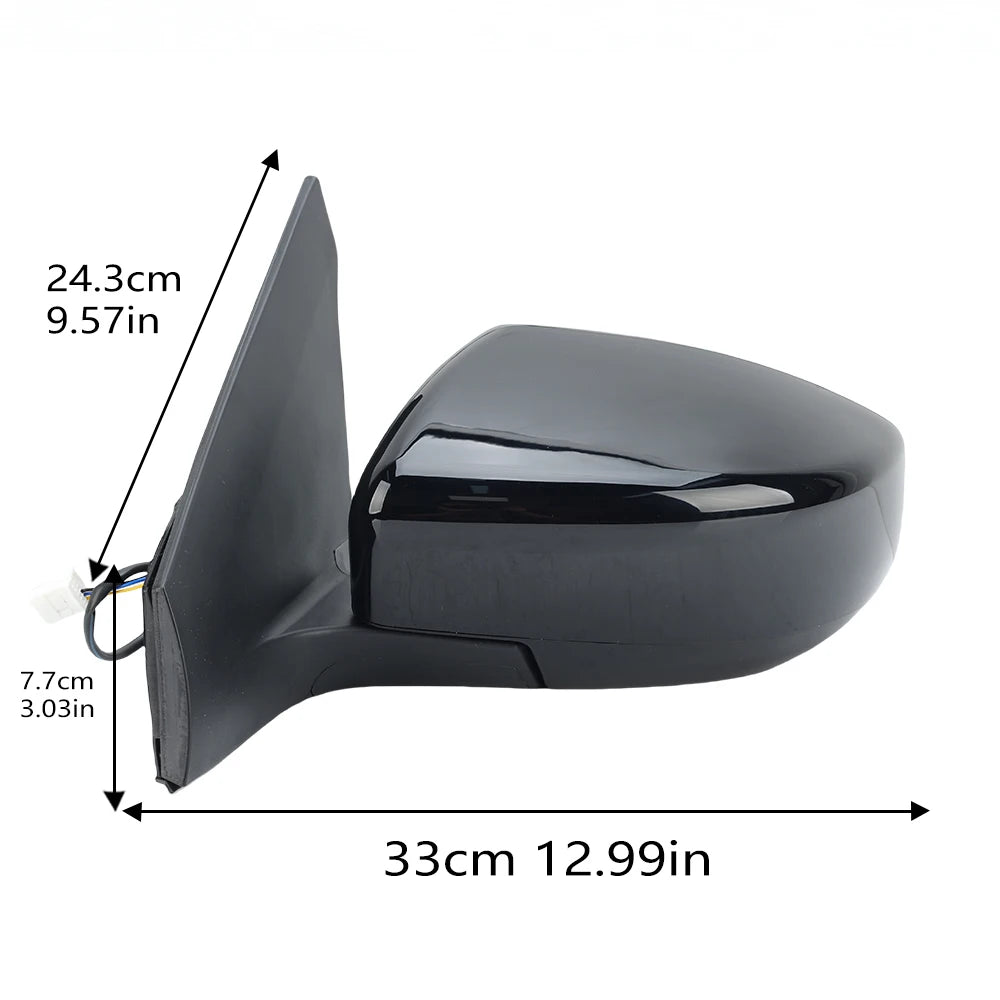 3 Pins Wing Side Mirror Assembly For Nissan Sentra 2013 2014 2015 2016-2019 Black Manual Folding Wing Mirror Car Accessories