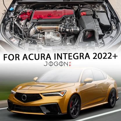3Pcs Carbon Fiber For Acura Integra Type S 2023-2025 Car Engine Bay Side Bay Bonnet Panel & Radiator Cooling Plate Cover Trim