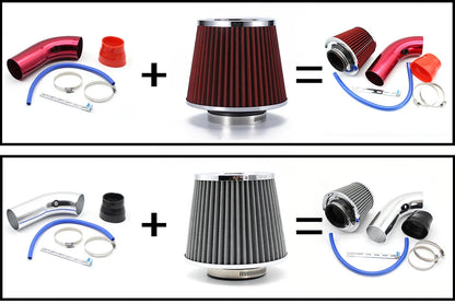 3"  76mm Universal Car Racing Cold Air Intake System Turbo Induction Pipe Tube Kit Cone High Flow Performace Air Filter Inlet