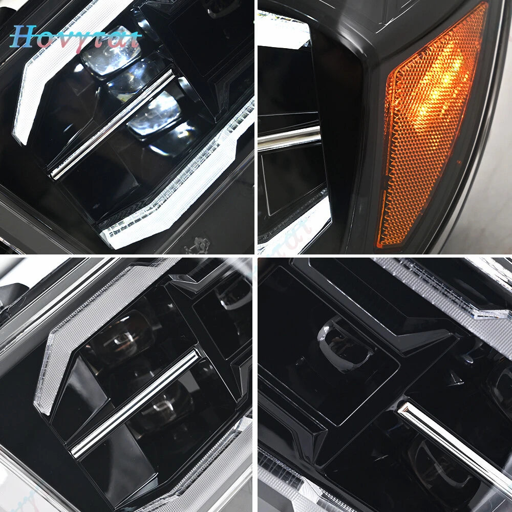 Pair LED Headlights For Toyota Tundra 2007-2013 Sequoia 2008-2017 Headlamp Front Lights Turn Signal DRL W/Sequential Head Lamp