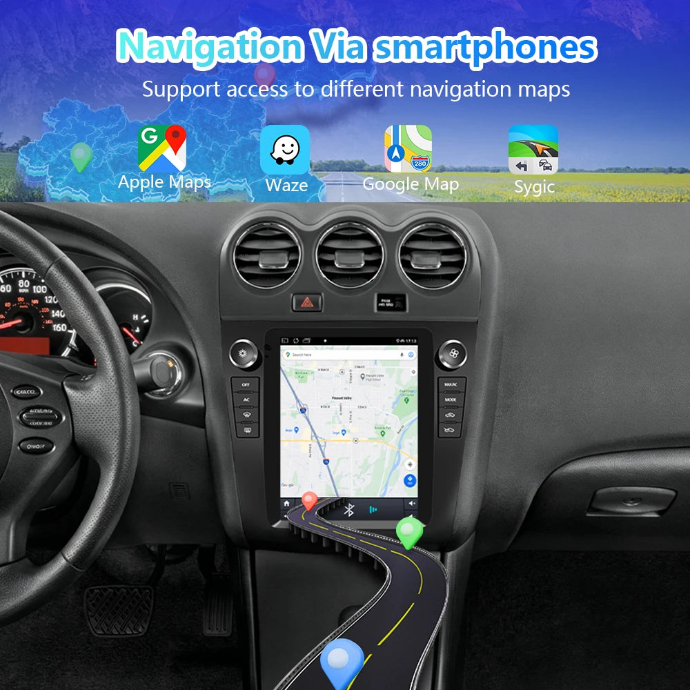 Vertical Screen 9.7'' For Nissan Altima 2008-2012 Carplay GPS Navigation Frame Car Radio Player Multimedia 4G WIFI BT Android