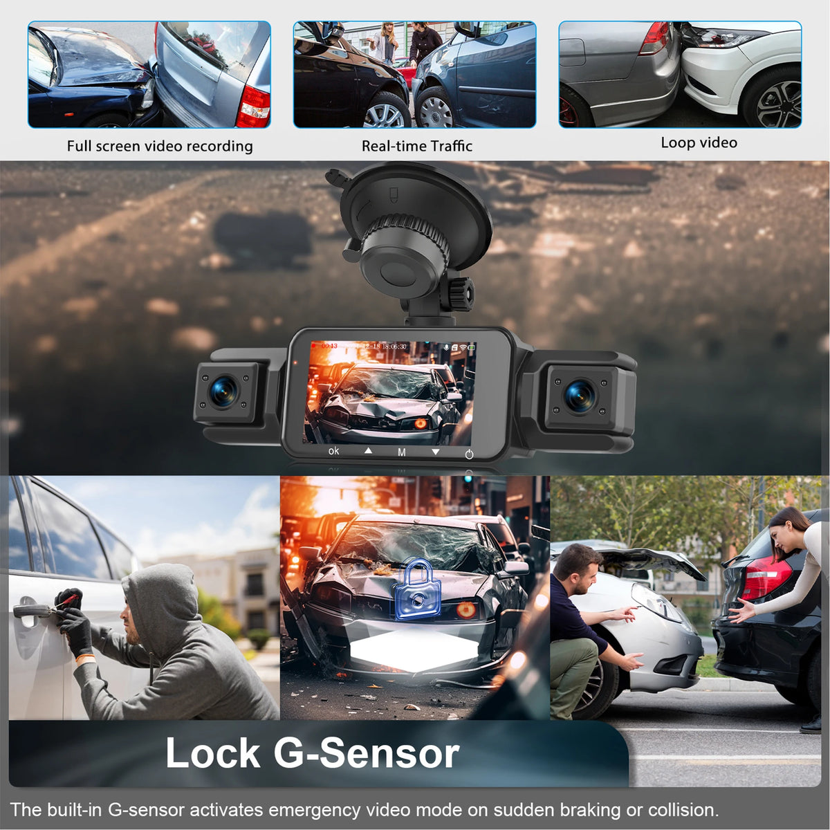 Dashcam for cars 4 Channel Black Box WiFi Driving Camera FHD 1080P Night Vision Loop Recording add Hardwire kit car accessories