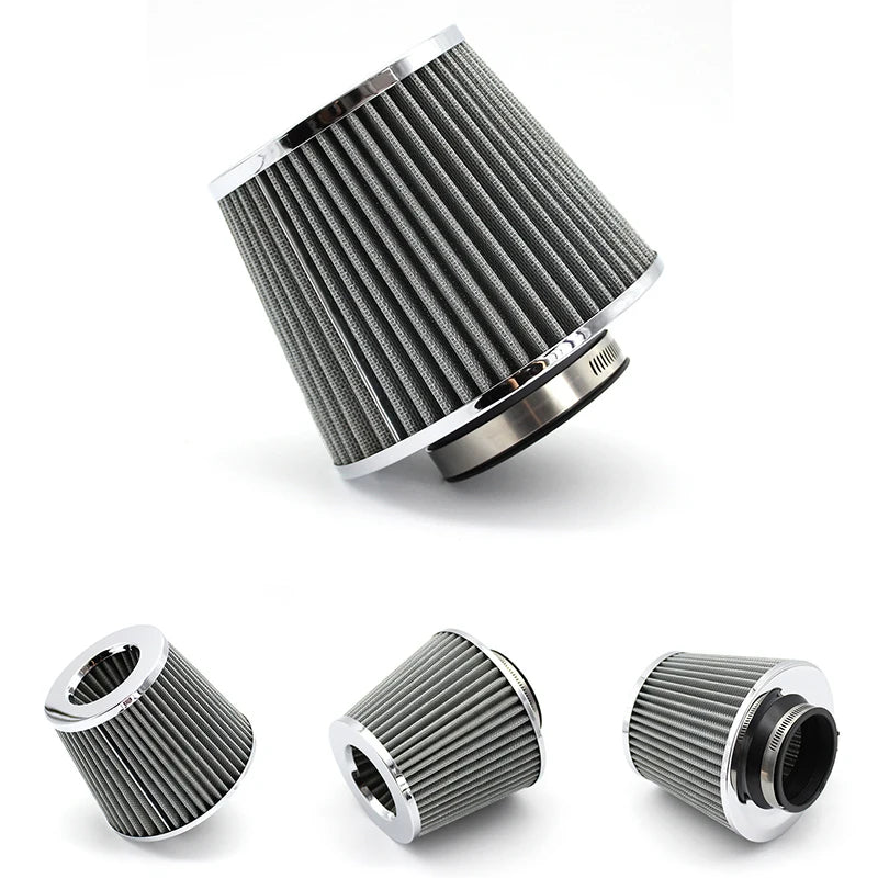 3"  76mm Universal Car Racing Cold Air Intake System Turbo Induction Pipe Tube Kit Cone High Flow Performace Air Filter Inlet