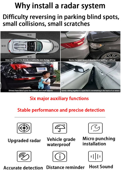 ZJCGO Parking Sensor Kit Car Parktronic Backlight Reverse Radar Monitor System for Honda CR-V CRV 2017 2018 2019 2020 2021 2022