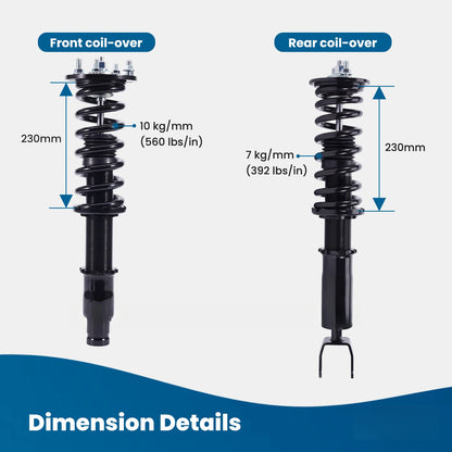 Full Coilovers Lowering Kit for Honda Accord 2008-2012 & Acura TSX 2009-2014