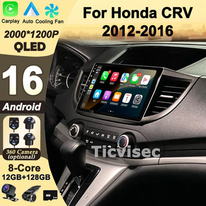 Android 16 Car Radio for Honda CRV 2012 2013 2014 2015 CR-V Car Multimedia Stereo Video Audio Autoradio GPS Player Carplay