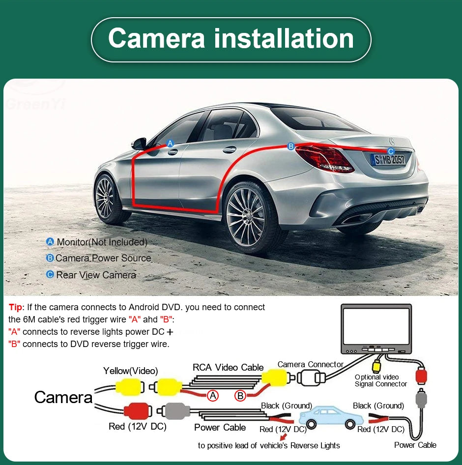 QXNY Backup Camera Rear View Reverse AHD1080P/720P Cam Parking Safety Fits Toyota Corolla Yaris Vios Prius Camry Fortuner Avensi