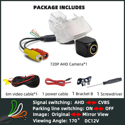 QXNY Backup Camera Rear View Reverse AHD1080P/720P Cam Parking Safety Fits Toyota Corolla Yaris Vios Prius Camry Fortuner Avensi