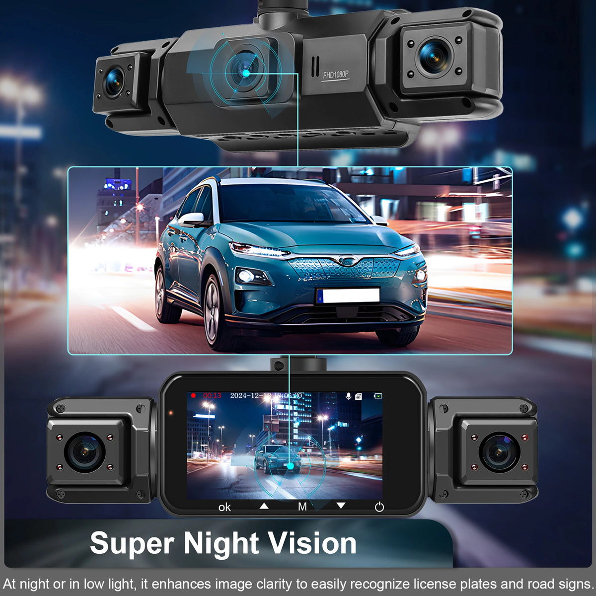 Dashcam for cars 4 Channel Black Box WiFi Driving Camera FHD 1080P Night Vision Loop Recording add Hardwire kit car accessories