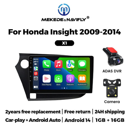 Android 14 Car Radio 2GB+32GB Wireless Carplay For Honda Insight 2 2009 - 2014 Navigation GPS Multimedia Video Player IPS Screen