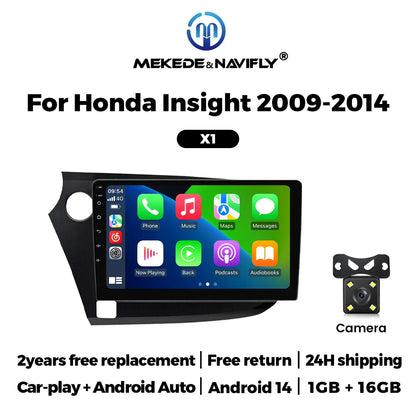 Android 14 Car Radio 2GB+32GB Wireless Carplay For Honda Insight 2 2009 - 2014 Navigation GPS Multimedia Video Player IPS Screen