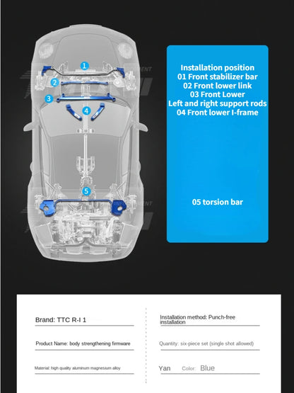 Front Strut Bar for Honda CITY 2015-2020 Suspension Cross Member Cross Member Lateral Stability Bar Control Arm Unsprung Weight