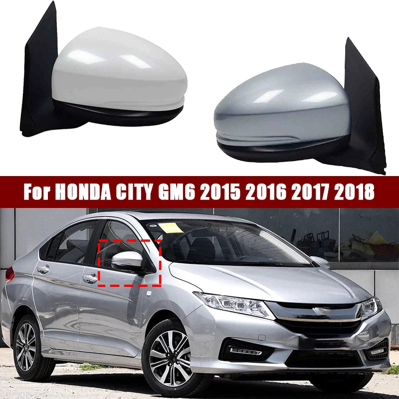 Car Rearview Side Mirror Assy For HONDA CITY GM6 2015 2016 2017 2018 Auto 3-wire Without LED / 5-wire With LED Light