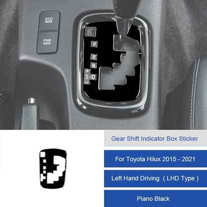 For Toyota Hilux 2015-2021 Carbon Fiber Central Control Gear Shift Indicator Panel Trim Cover Car Interior Decorative Stickers