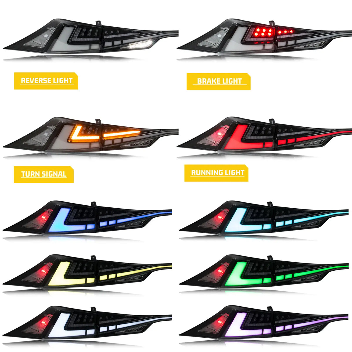 LED RGB Color-Change Tail Lights Assembly for Lexus IS250 IS350 IS300 IS200t ISF 2014-2020
