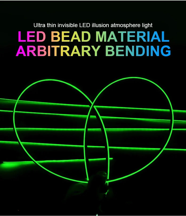 10/14/18 in 1 Led Car Ambient Lights 213 64 Color RGB Symphony Streamer Bluetooth Rainbow Acrylic Strips Atmosphere Lamp Kit 12V