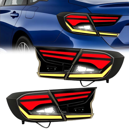LED Tail LightS for Honda Accord 10th Gen Sedan 2018-2022 Startup Animation Taillight Dynamic Turn Signal Brake Reverse Lights